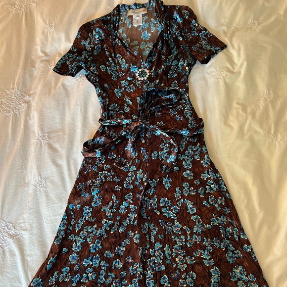 BLUMARINE 100% SILK Y2K DRESS SZ 2 - Picture 1 of 6